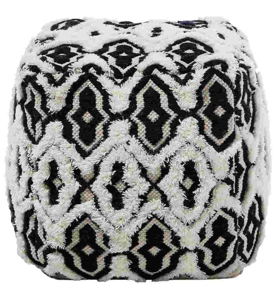 Pouf ORAI Laine Noir/blanc