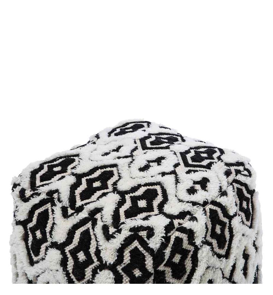 Pouf ORAI Laine Noir/blanc