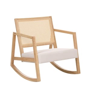 Poltrona a dondolo LEIDY Legno Marrone chiaro/Beige chiaro