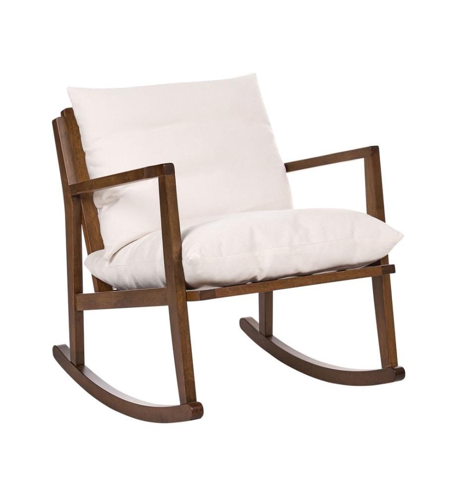 Fauteuil à bascule KJEVIK Bois Marron/beige clair