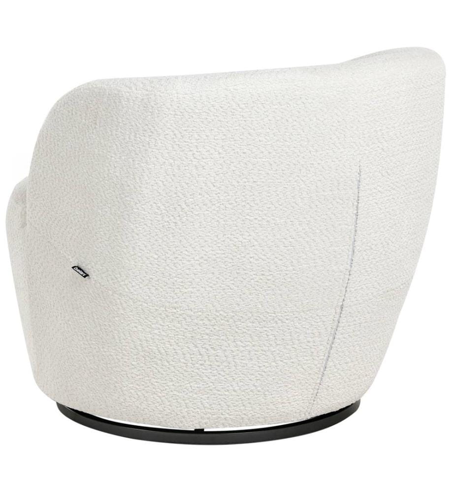 Fauteuil pivotant KUOLPA Tissu chenille Blanc cassé