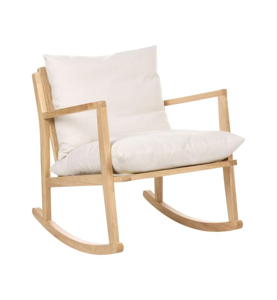 Fauteuil à bascule KJEVIK Bois Marron clair/beige clair