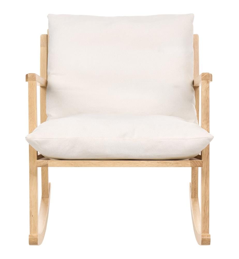 Fauteuil à bascule KJEVIK Bois Marron clair/beige clair