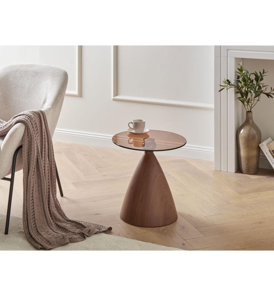 Table d'appoint CORELLA Verre de sécurité Marron