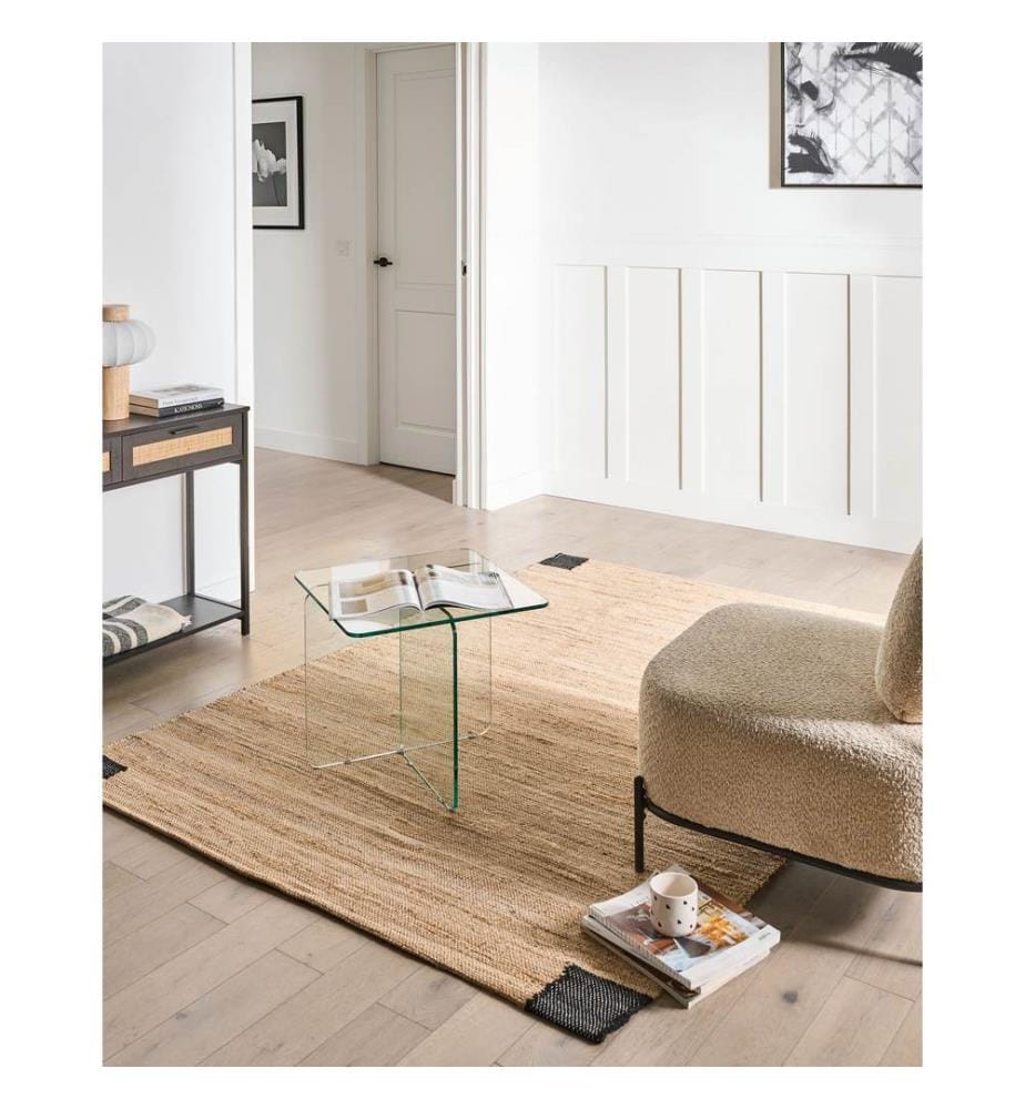 Teppich AMRAVATI Schwarz / Beige 160 x 230 cm Jute