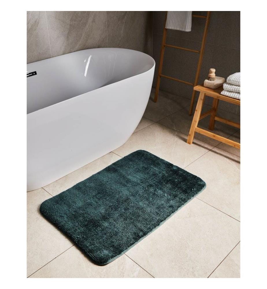 Badematte URLANA Dunkelgrün 60 x 90 cm Mikrofaser