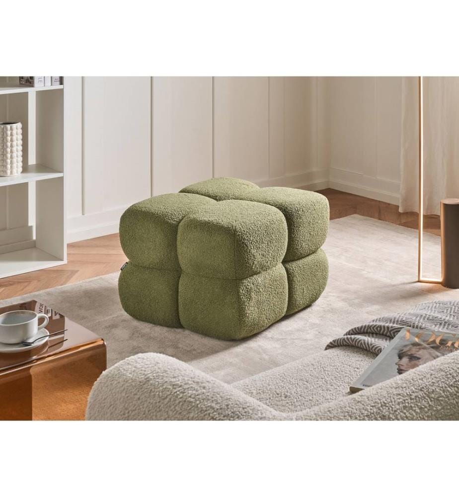 Pouf CALIENTE Bouclé Verde