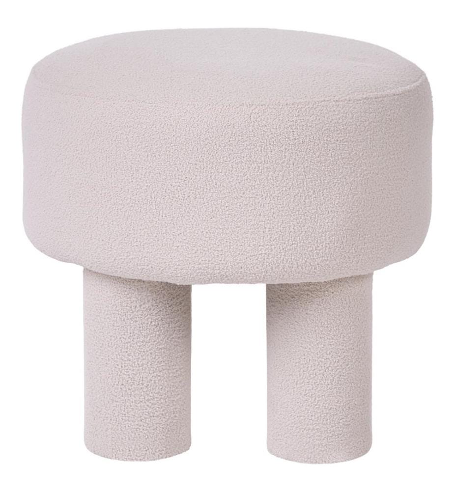 Hocker CANBY Bouclé Cremeweiss