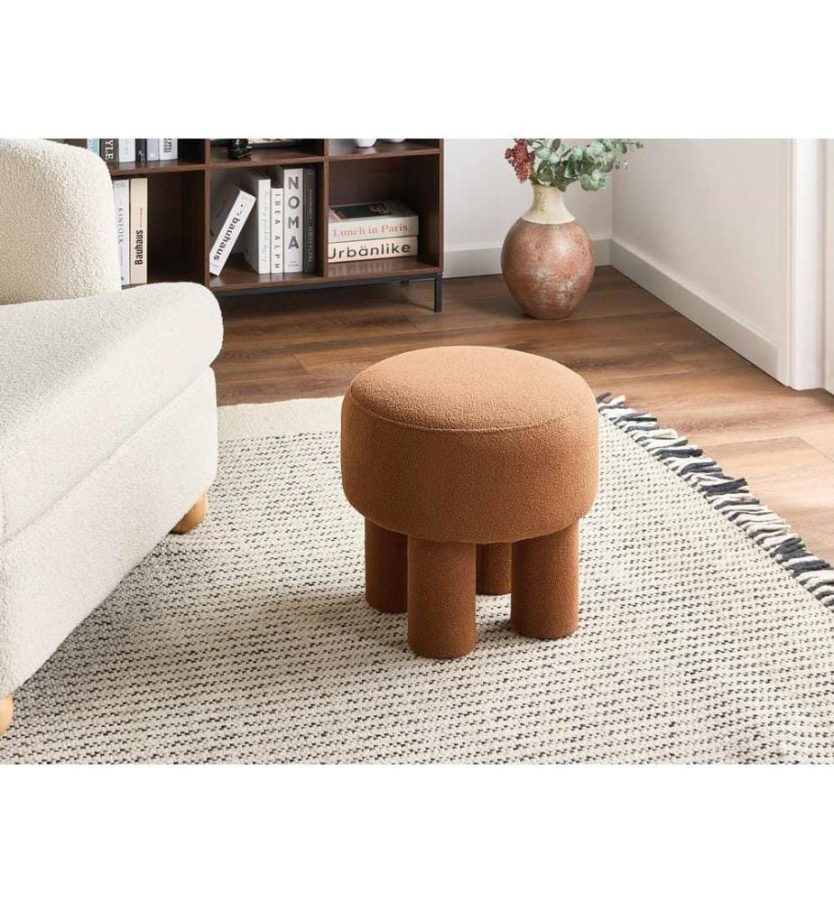 Hocker CANBY Bouclé Orange