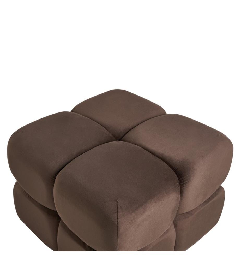 Pouf CALIENTE Velours Marron foncé