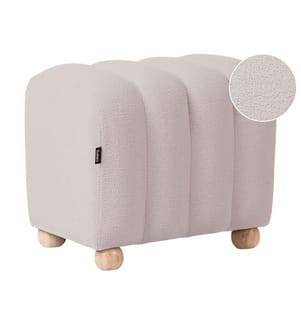 Pouf IDYLLWILD Bouclé Blanc cassé