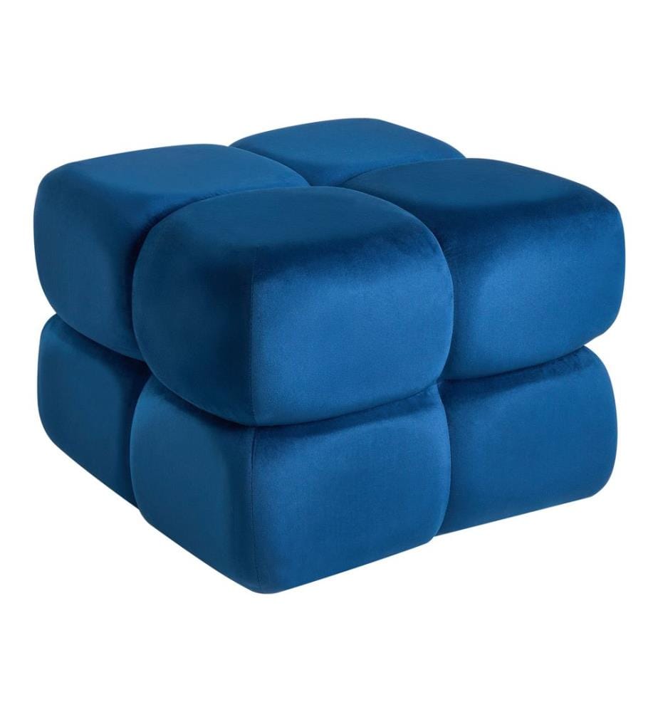 Pouf CALIENTE Samtstoff Marineblau