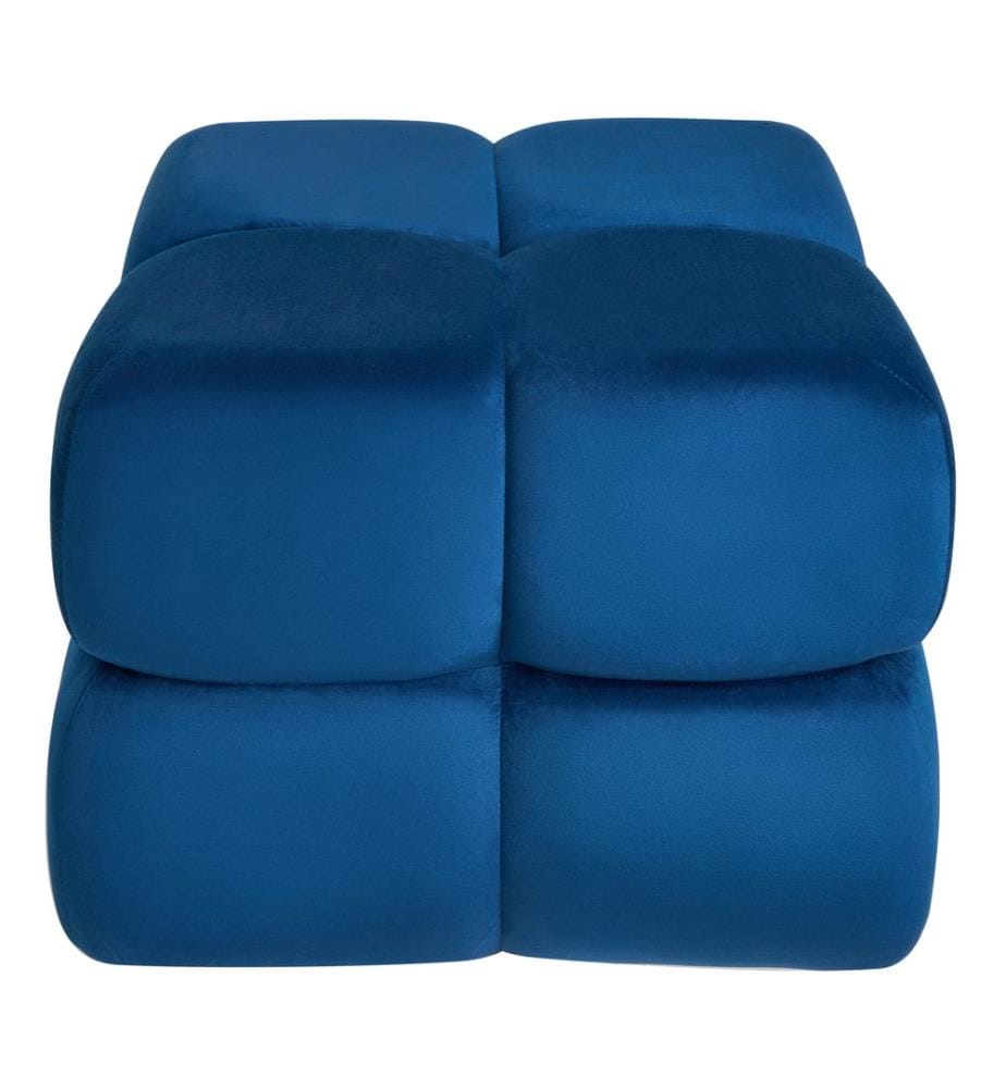 Pouf CALIENTE Samtstoff Marineblau