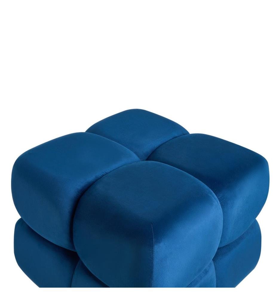 Pouf CALIENTE Samtstoff Marineblau