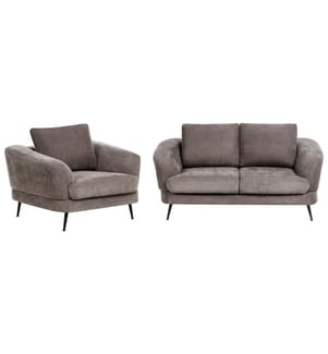 Sofa Set 3-Sitzer KJAER Chenillegewebe Taupe