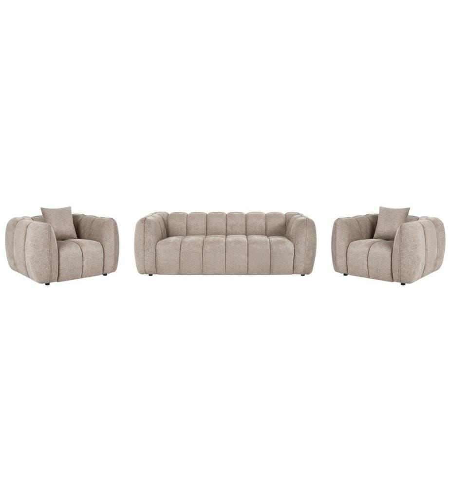 Set da salotto 5 posti NESS Tessuto Tortora