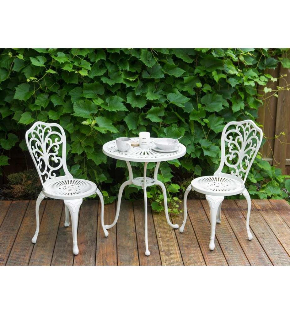 Table bistrot DASCIO 61 cm 61 cm Métal Blanc cassé