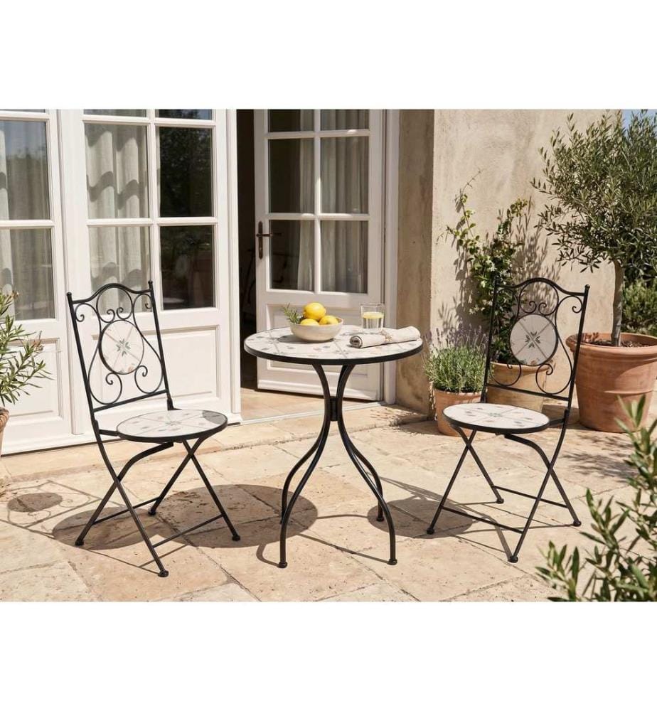 Table bistrot CARONA 60 cm 60 cm Métal Noir