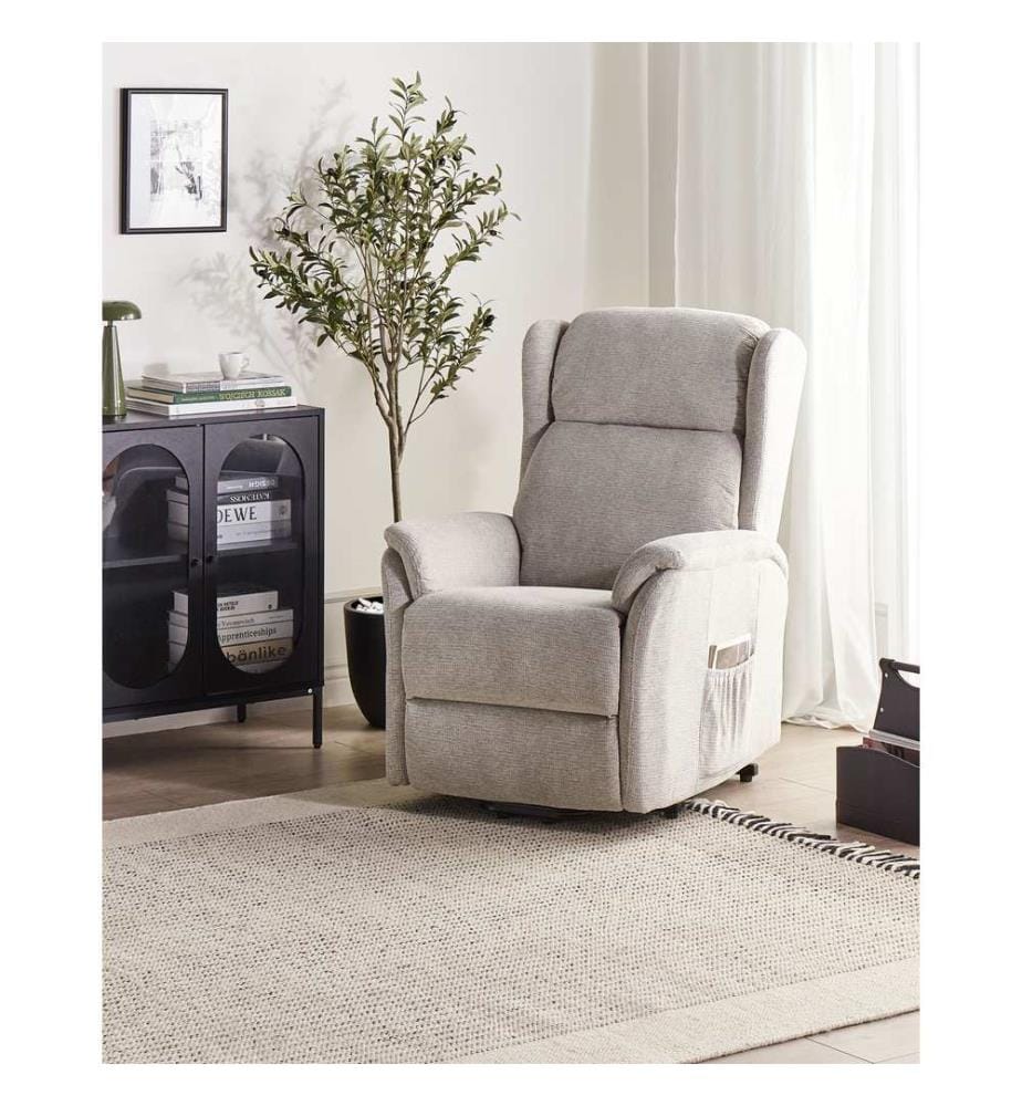Fauteuil inclinable électrique ELEGY Repose-pieds inclus Tissu Gris clair