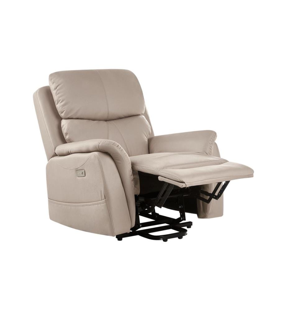 Fauteuil inclinable électrique GLORIE massant Cuir PU Taupe