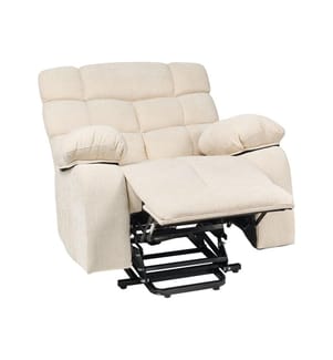 Sedia reclinabile elettrica ARES Poggiapiedi a scomparsa Tessuto Beige chiaro