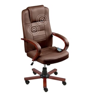 Massagestuhl DIAMOND mit Heizung Echtleder Dunkelbraun
