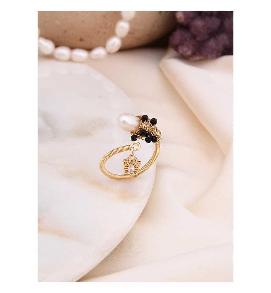 Anello Onix e Perle - Multicolore