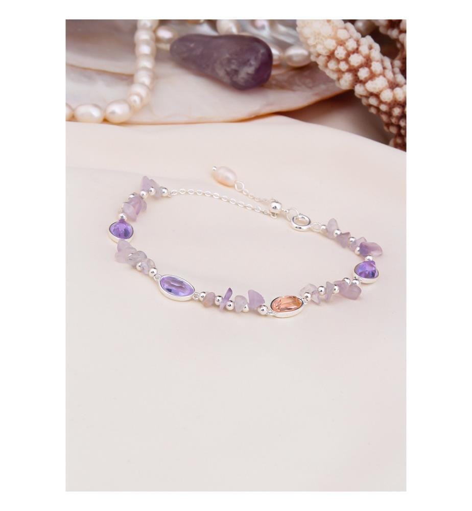 Bracciale di zirconi e perle - Mix di colori