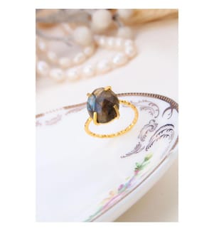 Anello di labradorite - Grigio