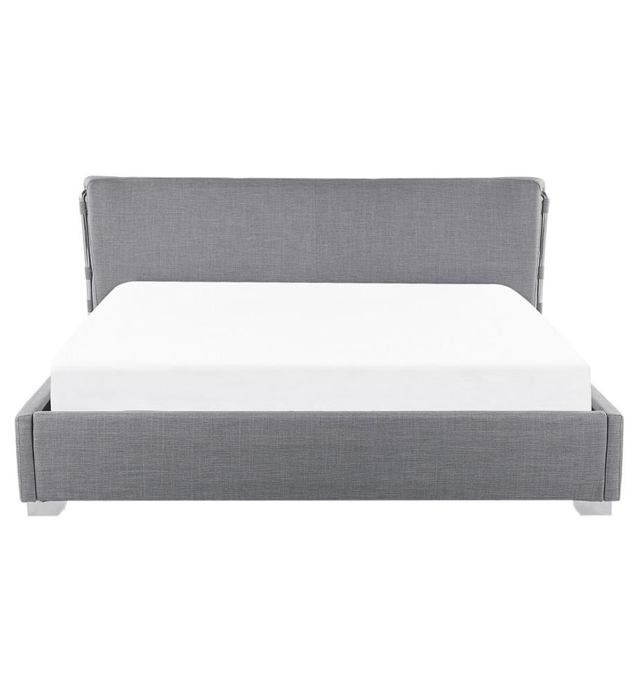 Letto ad acqua 160 x 200 cm Tessuto grigio con accessori Contemporaneo
