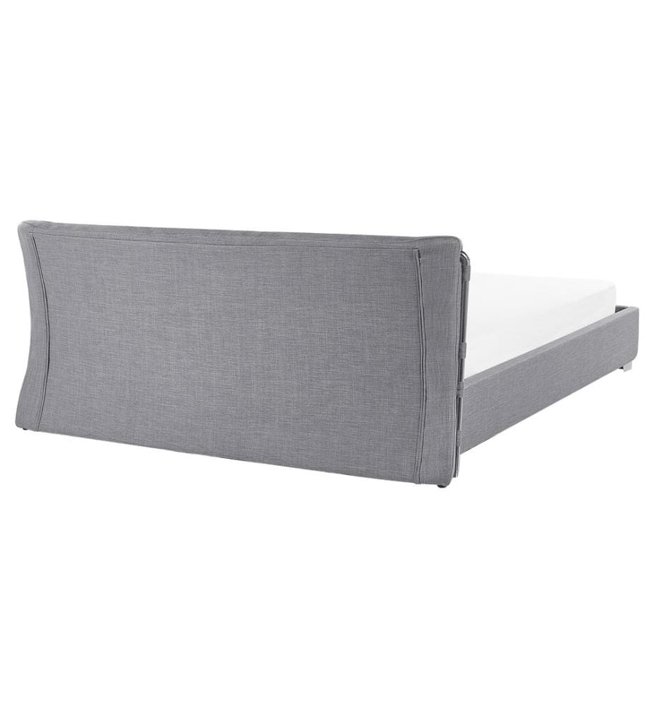 Letto ad acqua 160 x 200 cm Tessuto grigio con accessori Contemporaneo
