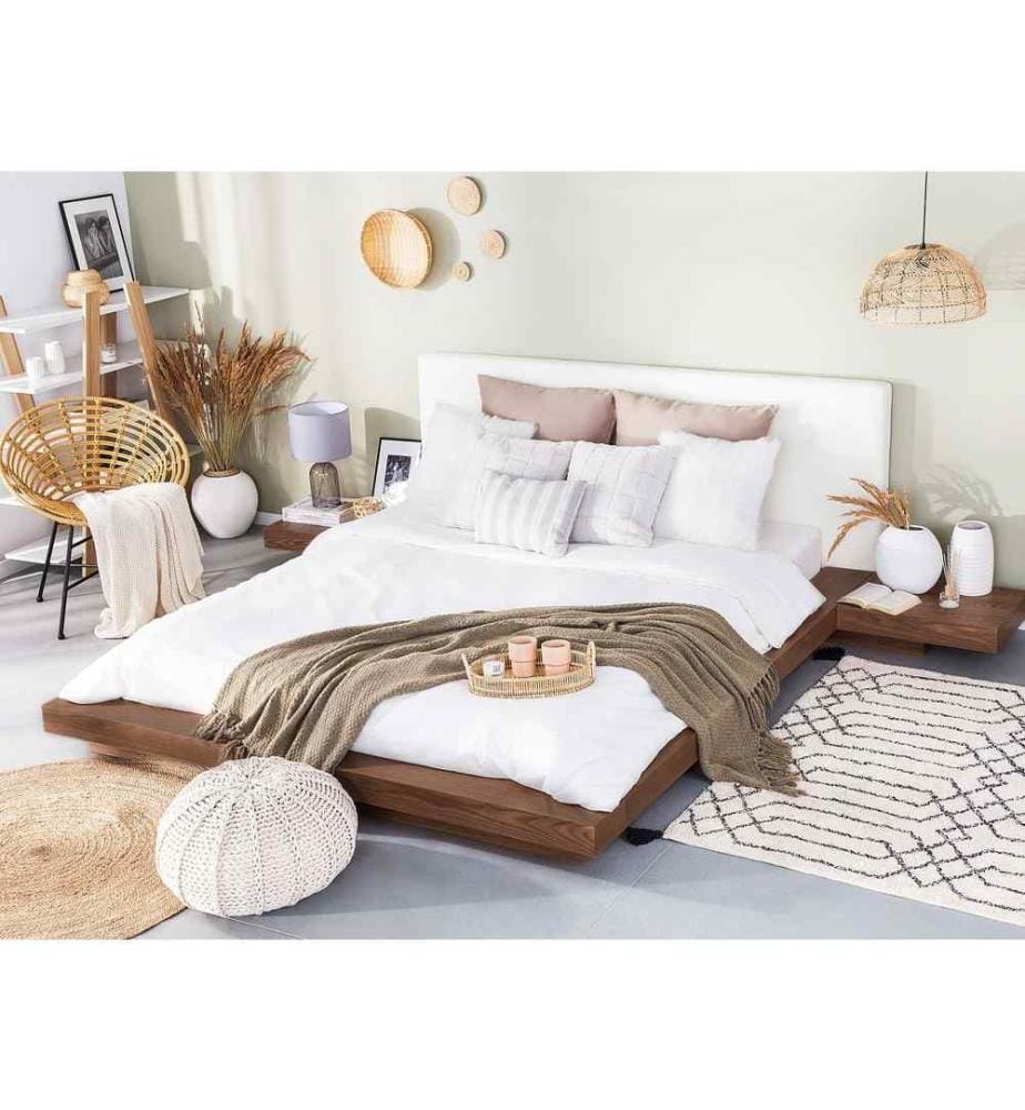 Wasserbett Braun MDF/Kunstleder 160 x 200 cm Japanischer Stil