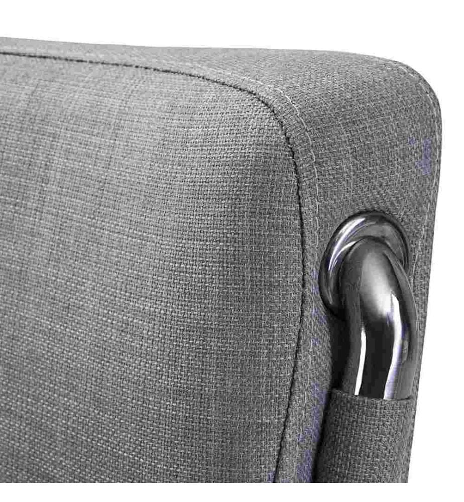 Lit à Eau Double en Tissu Gris 140 x 200 cm Confortable pour Chambre au Style Moderne