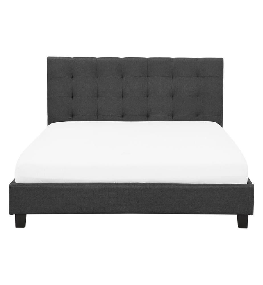 Letto ad acqua in poliestere grigio scuro 160 x 200 cm testiera imbottita camera da letto stile moderno
