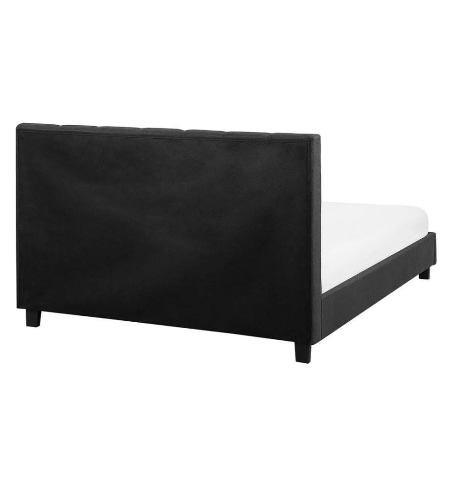 Letto ad acqua in poliestere grigio scuro 160 x 200 cm testiera imbottita camera da letto stile moderno