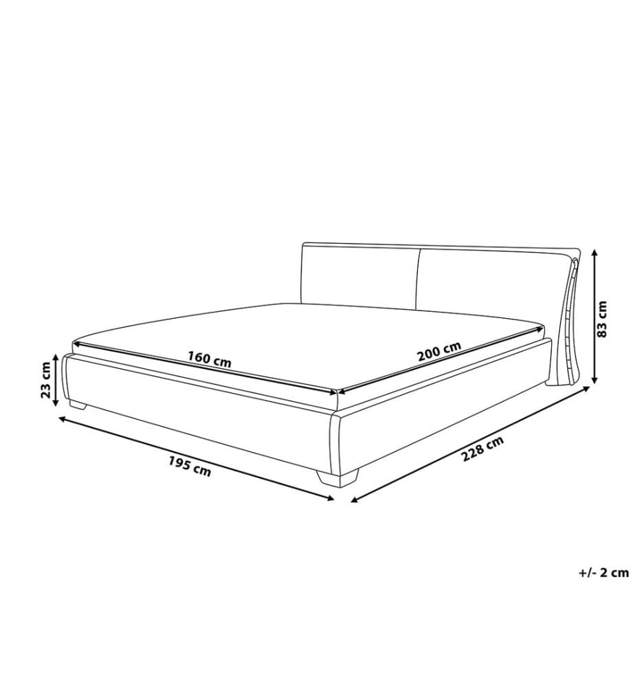 Letto Matrimoniale ad Acqua in Pelle dorato 160 x 200 cm stile contemporaneo moderno
