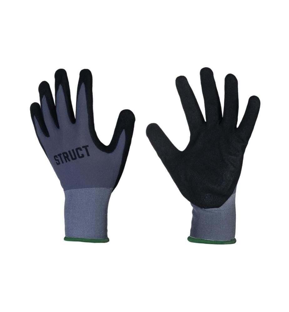 STRUCT - Arbeitshandschuh Nylon, S, Grau/Schwarz, 1 Stück