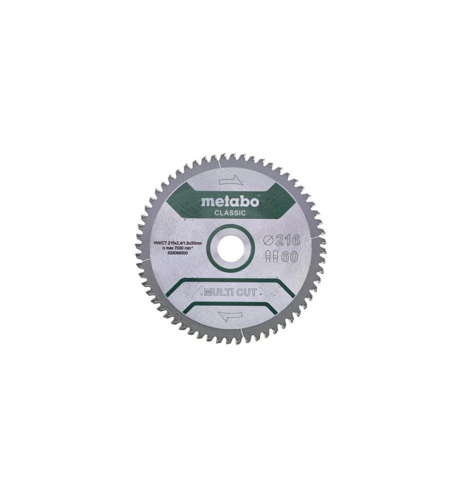 METABO - Lame de scie circulaire Multi Cut Classic 216 x 30 mm, 60 FZ/TZ