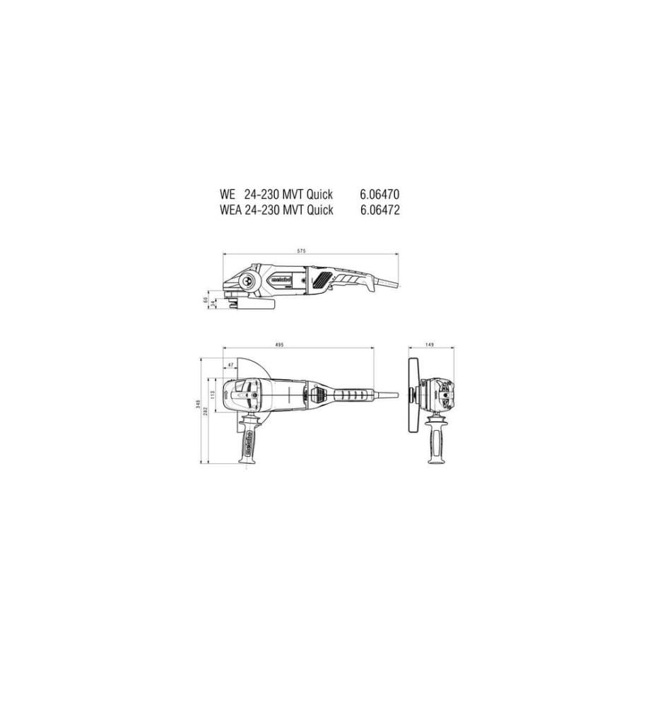 METABO - Meuleuse d'angle WEA 24-230 MVT Quick