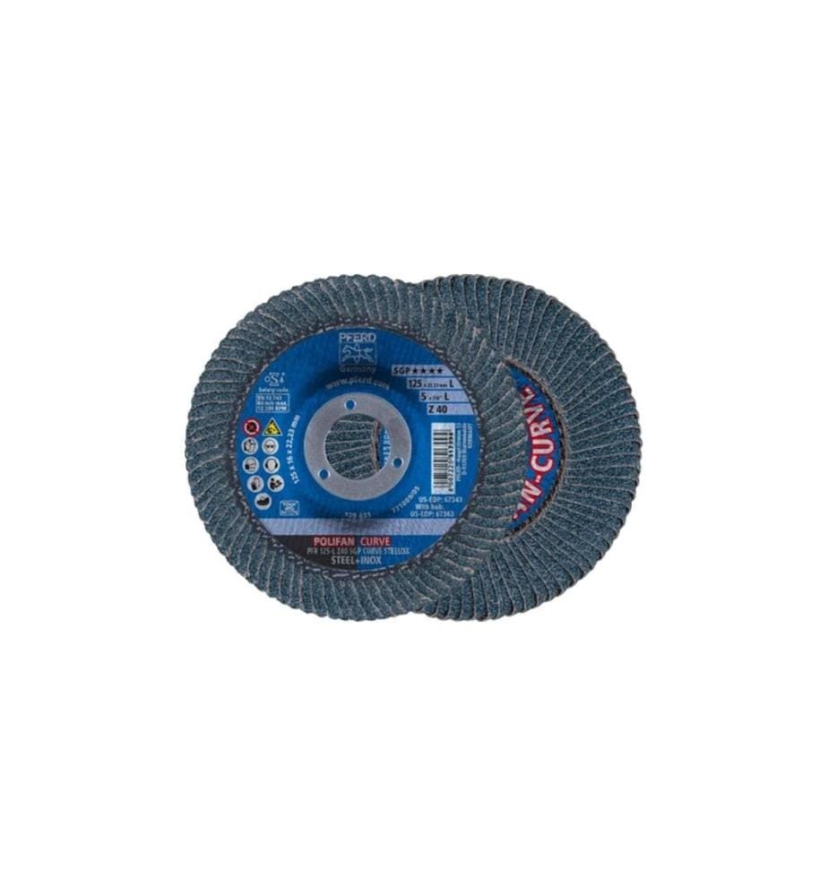 Pferd - Disques à lamelles Polifan corindon zirconien PFR 125 x 22.23 mm L Z40