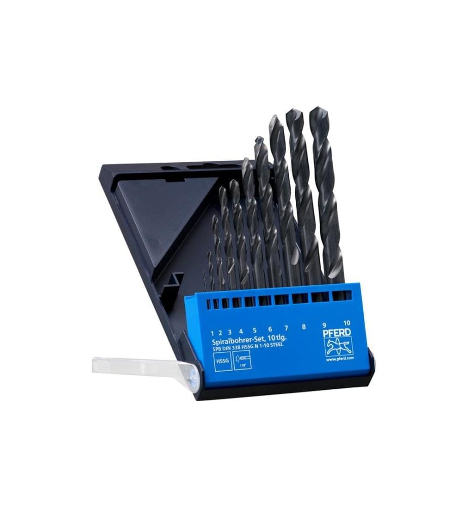 Pferd - Jeu de forets hélicoïdaux HSSG 10 pcs. acier N DIN 338