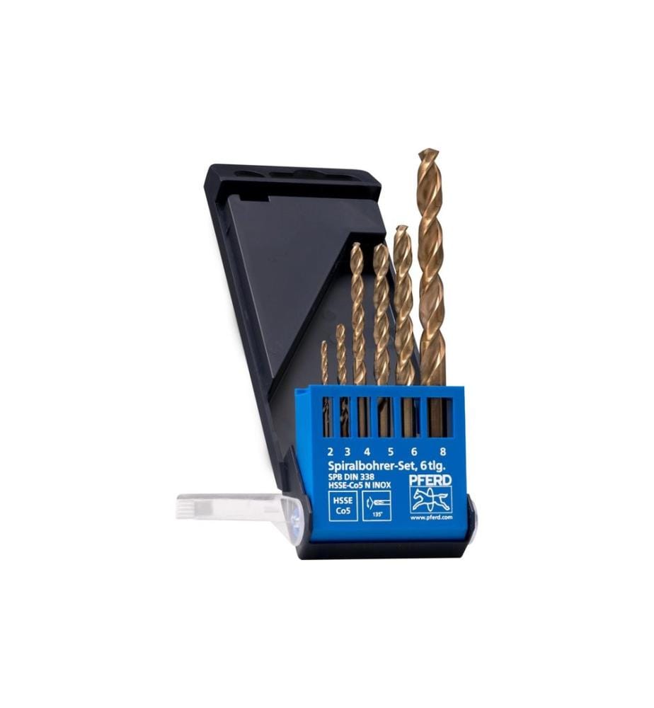 Pferd - Jeu de forets hélicoïdaux HSSE 6 pcs. INOX N DIN 338