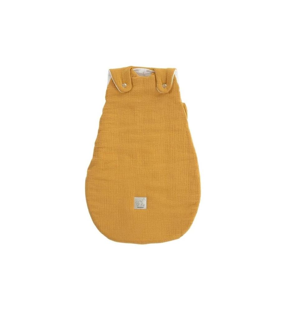 Träumeland - Sac de couchage toutes saisons Musselin jaune moutarde Taille 68/74