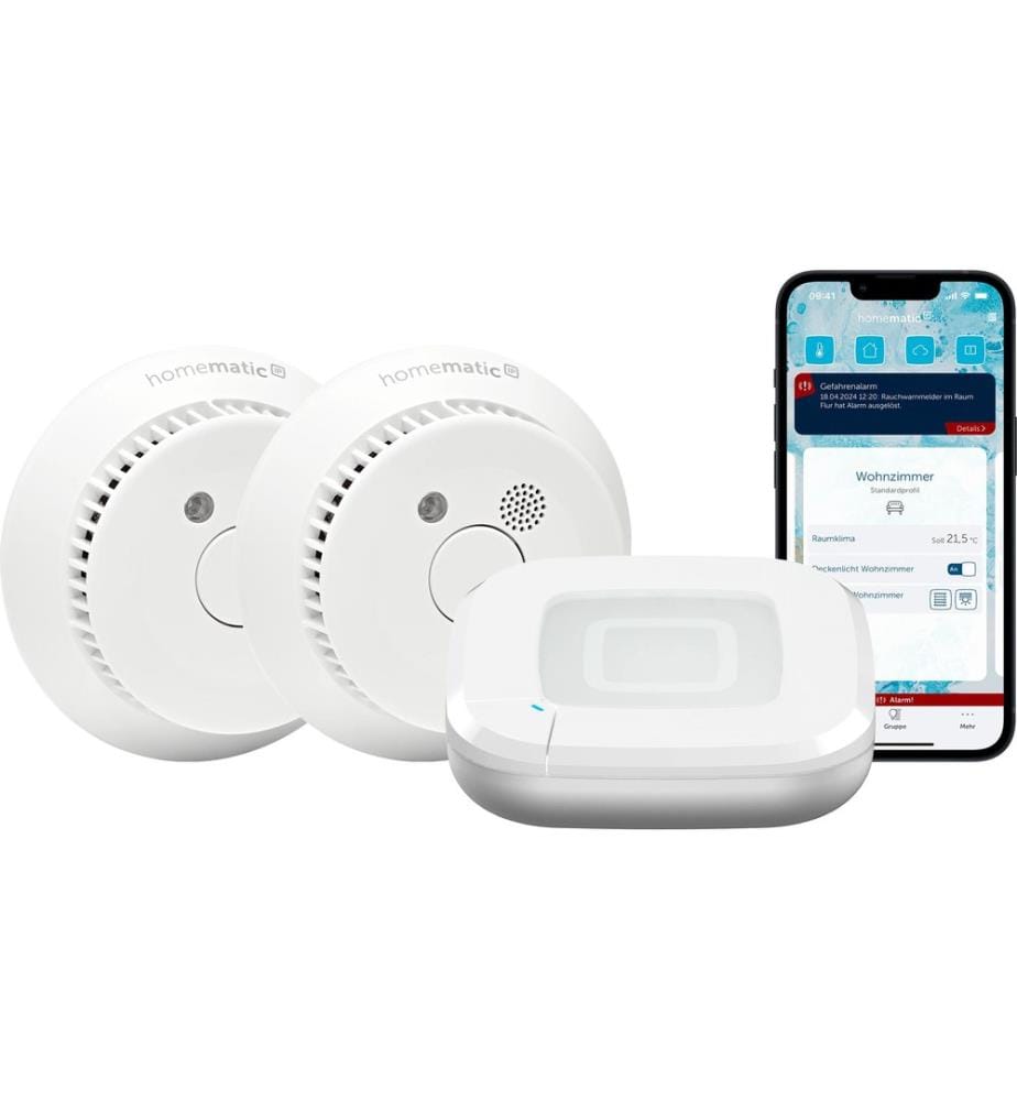 HOMEMATIC IP - Funk-Rauchmelder 2x Rauchmelder, Access Point 2