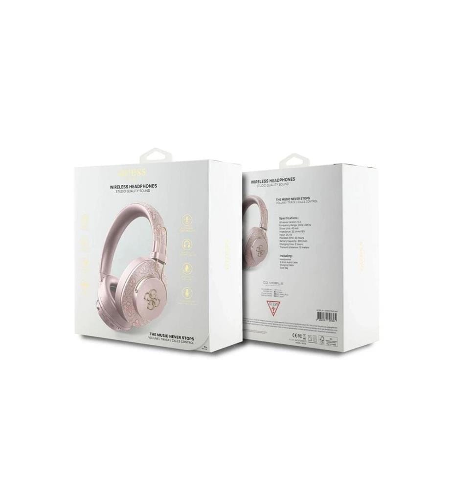 Auricolare Bluetooth 5.3 ENC Guess 4G Metal - Rosa
