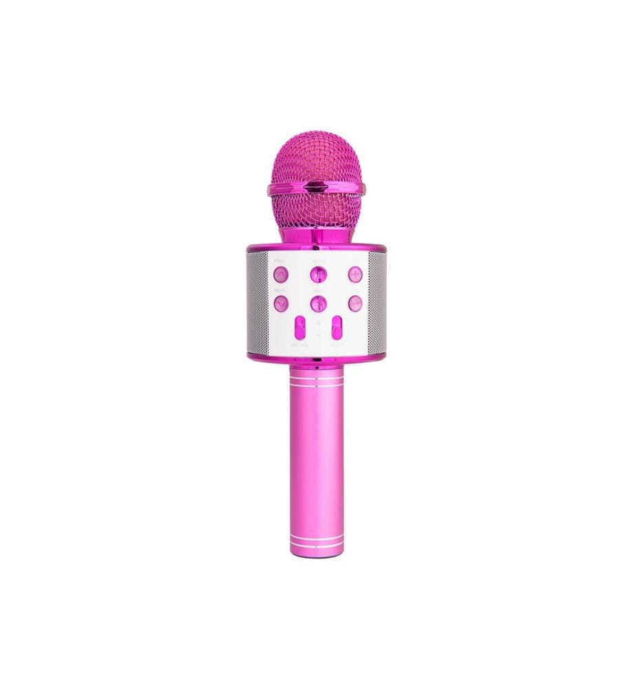 Bluetooth karaoke microphone with recording and micro-SD - Pink