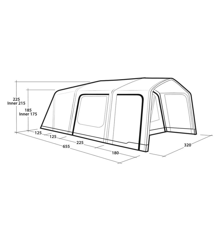 OUTWELL - Tente-tunnel Boston Air 5 TC 655 x 320 cm