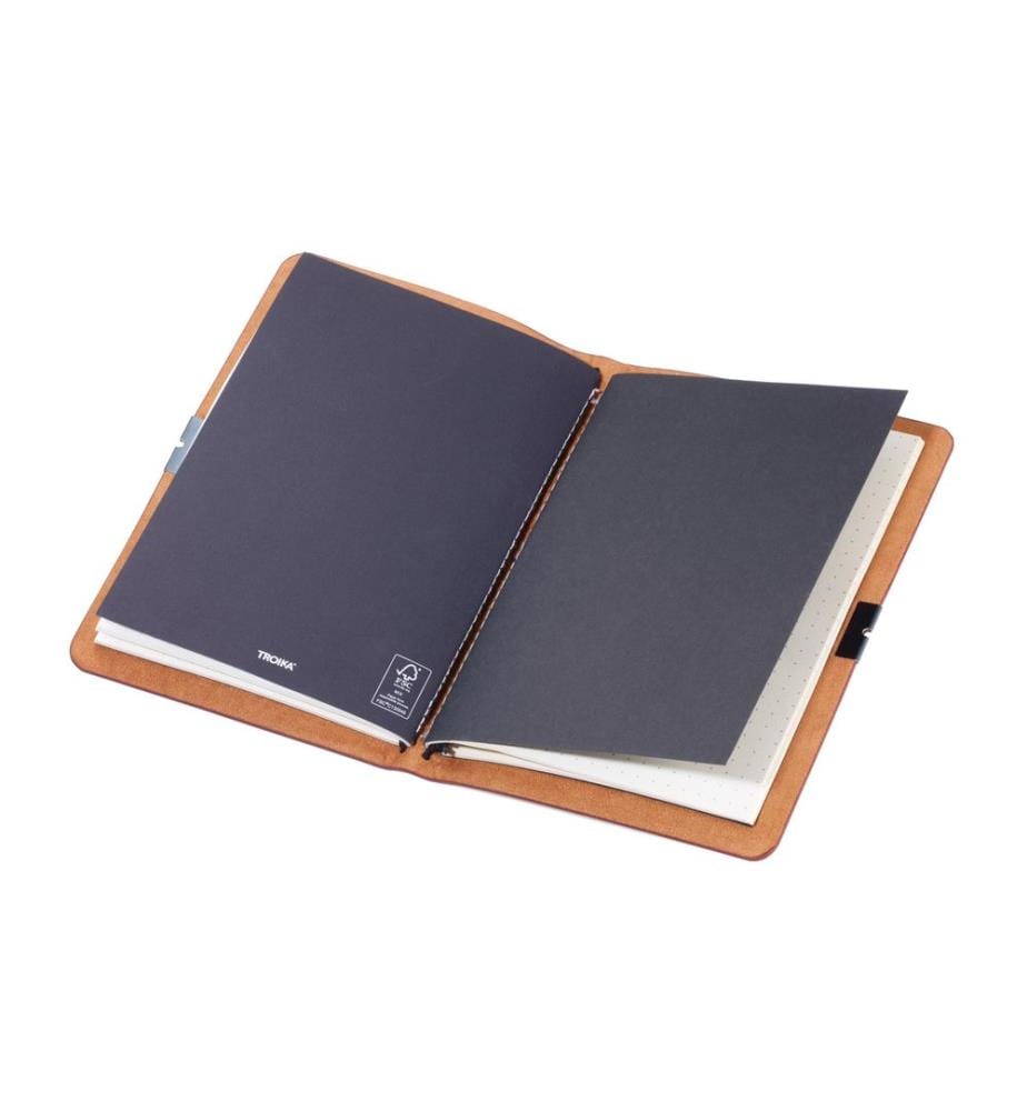 TROIKA - Bloc-notes Bullet Journal A5, Pois, Brun