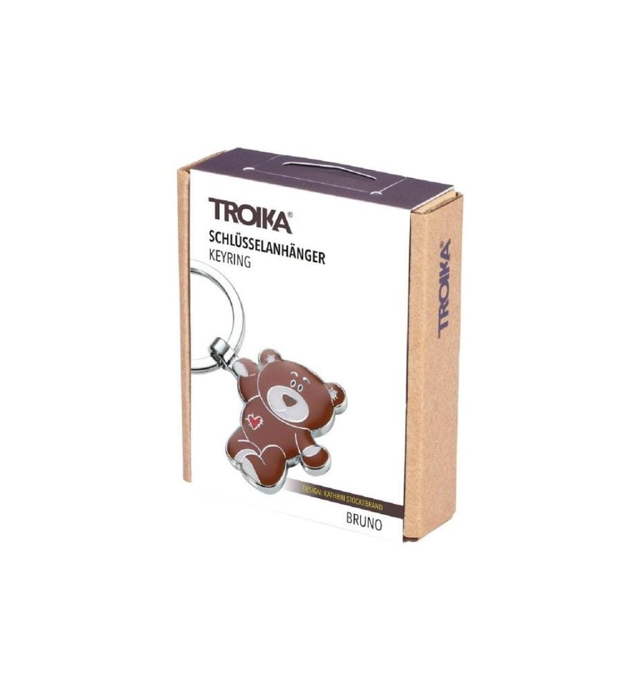 TROIKA - Schlüsselanhänger Bruno Braun / Silber