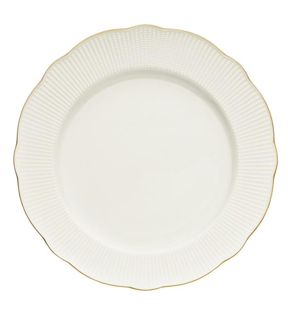 Service de Table 26 Pièces en Porcelaine - Blanc et Doré